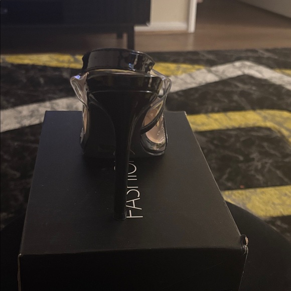 Fashion Nova Black and Transparent Heels - Picture 3 of 7